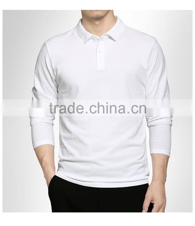 100% cotton long sleeve mens slim fit printing embroidery plain blank polo t-shirt