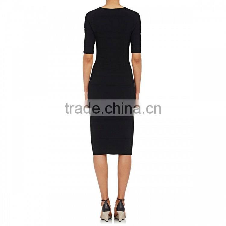 Tailor Made V-neck Elbow-length Sleeves Ladies Formal Dress