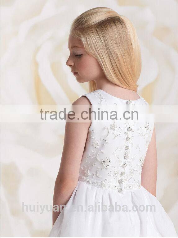 cute white beaded baby gown halter girls birthday dresses