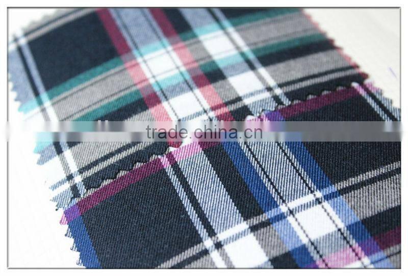 herringbone cotton yarn dyed plaid flannel fabric for Autumn shirts