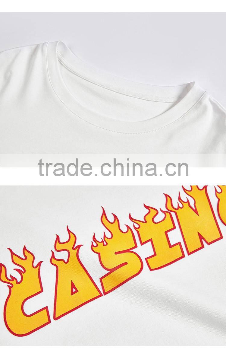 wholesale private label china women t-shirt 100% cotton plain white t shirt women with custom printing design
