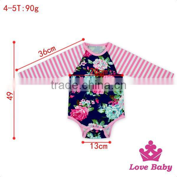 New Design Holiday Whloesale Soft Cotton Children Clothing Long Stripe Sleeve Printed Star Baby Clothes Romper Designs