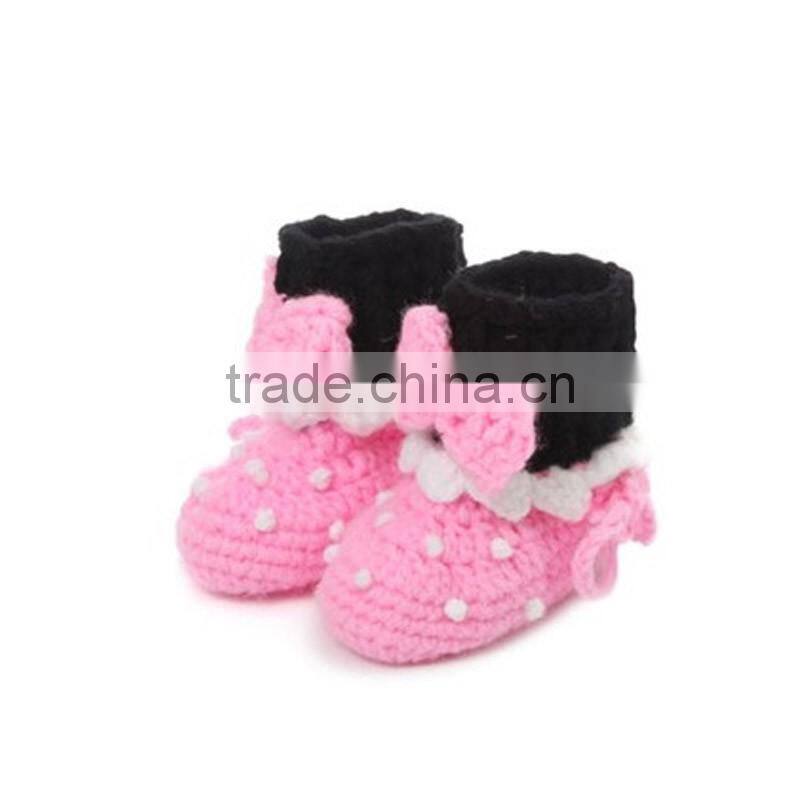 wholesale love baby crochet baby booties kids winter shoes with bow LBS20151223-35