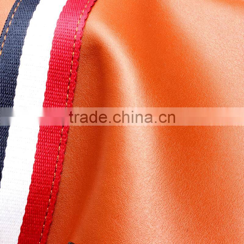 Top-Grade Simple Design Leather Hand Bags Color Straps Women Tote Handbag