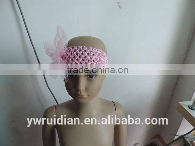 baby girl reseau hairband bowknot chiffon lace kids adjustable elastic headband wholesale