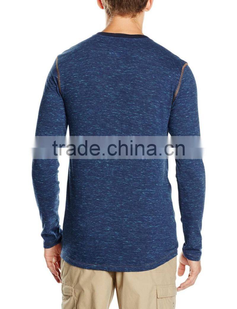 Men's Tri-Blend Long Sleeve Henley T-Shirt