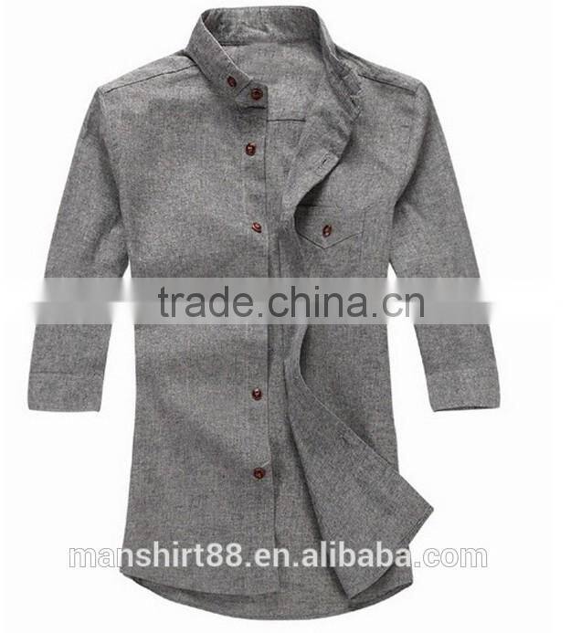 Men dress shirts cotton fabric fashion three-quarter sleeve men shirt