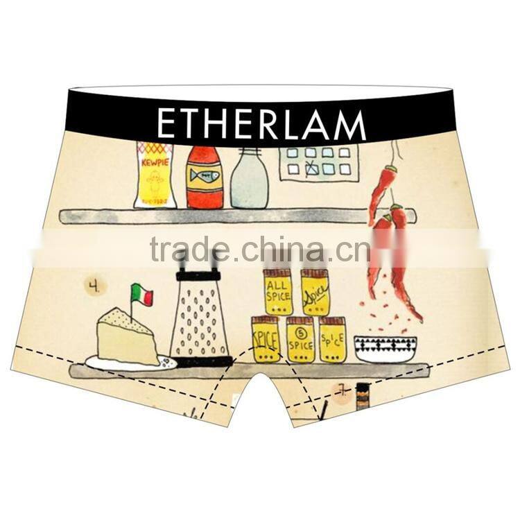 Custom New Products Men Underwear Breathable Printing Design Sexy Boxer