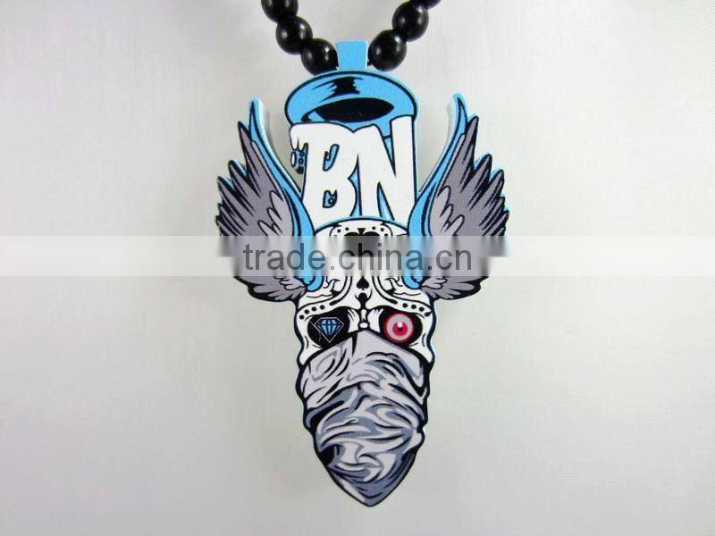 personalized acrylic custom wood necklace for gift