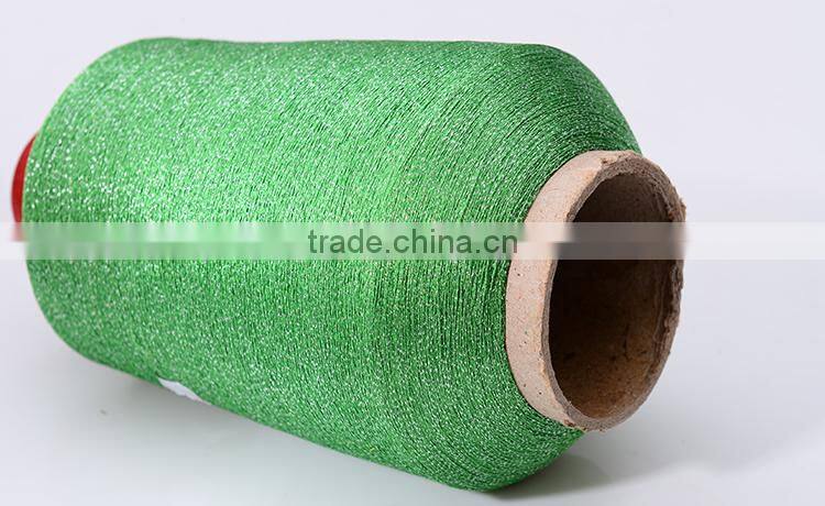 Green metallic yarn