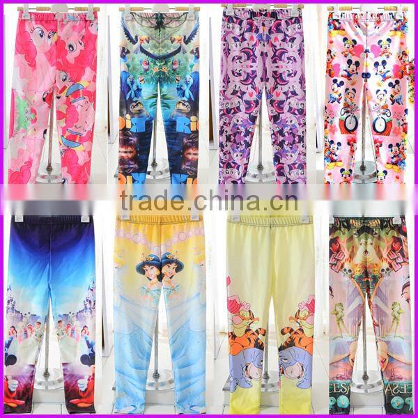 2015 spring kids leggings wholesale children cartoon print leggings