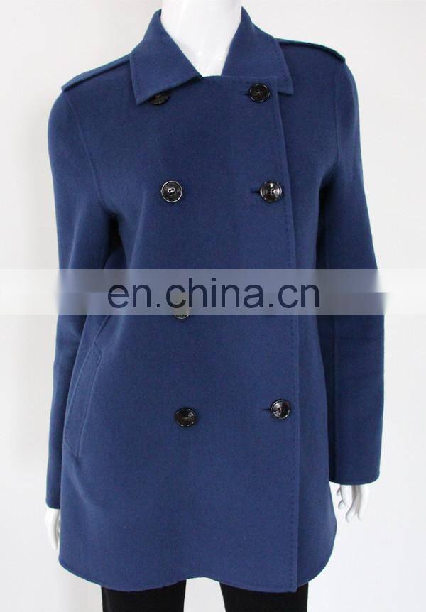 162-96 women flat knit v neck reverse cashmere sweater