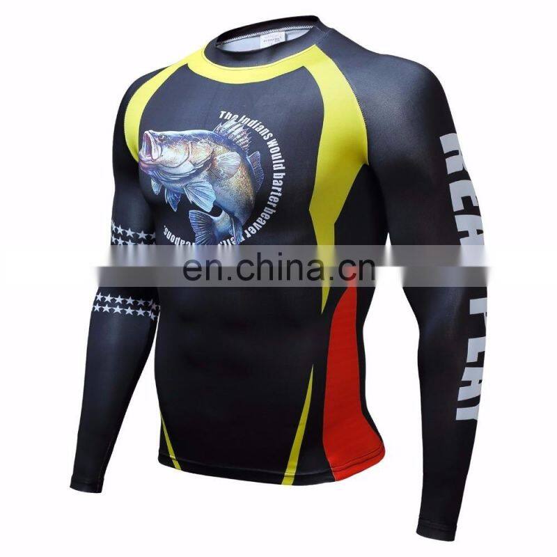 OEM is available Printed long-sleeved men's sports compression wear