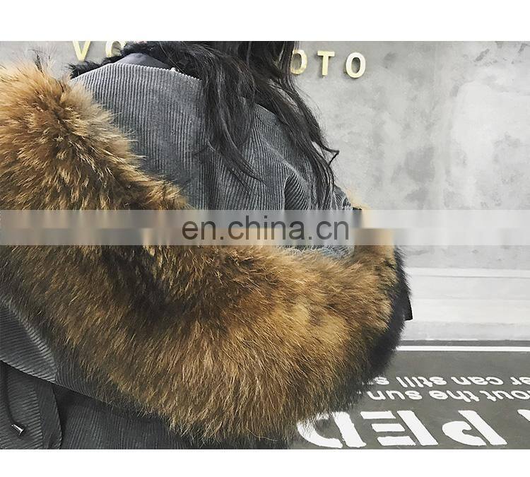 New Arrival Women Monochromatic Jackets and Winter Coats With Corduroy Fabric