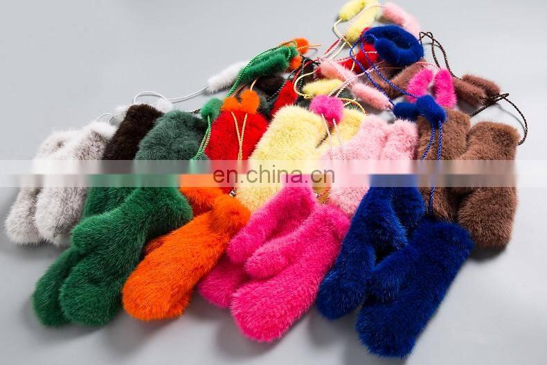 Lady Mink Fur Gloves/Mitten Fur Finger Gloves/Knitted Mink Fur Women Gloves