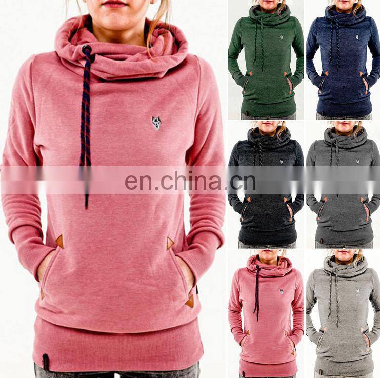 Women Girl Pocket Hoody Hoodie LongSleeve Hooded Sweatshirt Pullover Jumper Coat