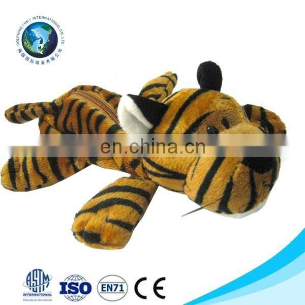 Top selling Low MOQ pencil bag with zip custom fashion cute plush panda wholesale pencil case