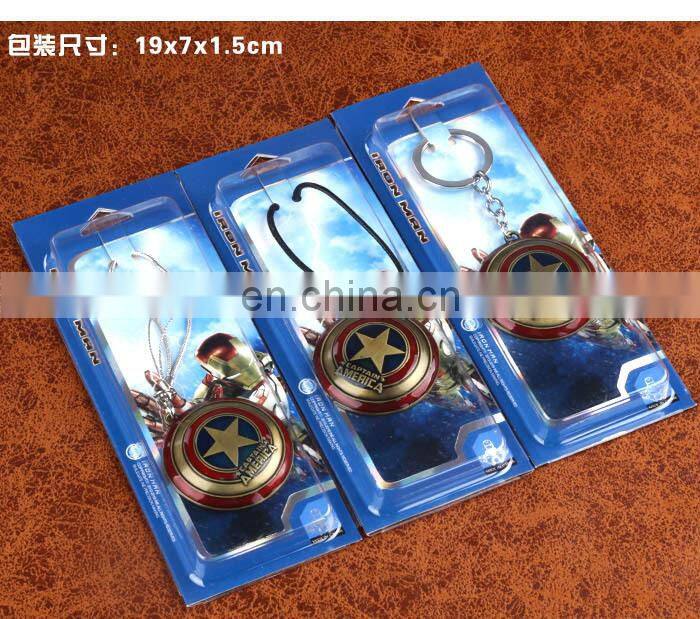 Fashion Anime Bronze The Avengers Key Chain Wholesale Fashion Cos New Hot Captain America Key Chain