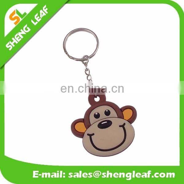 wholesale custom logo soft pvc rubber round keychain