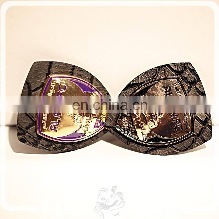 custom Metal casting logo tag nail PU leather badge patch for shoe