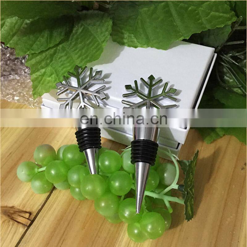 Christmas gift Zinc Alloy Wine Bottle Stopper Snow Shape Wine Bottle Stopper for Wedding Supplies