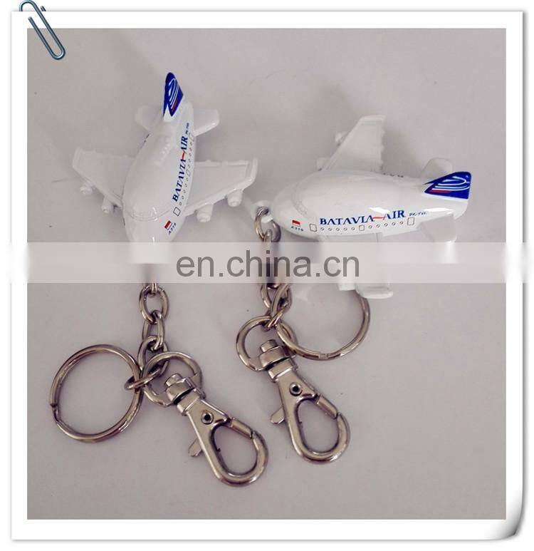 airline plane model promotion metal keychain pendants