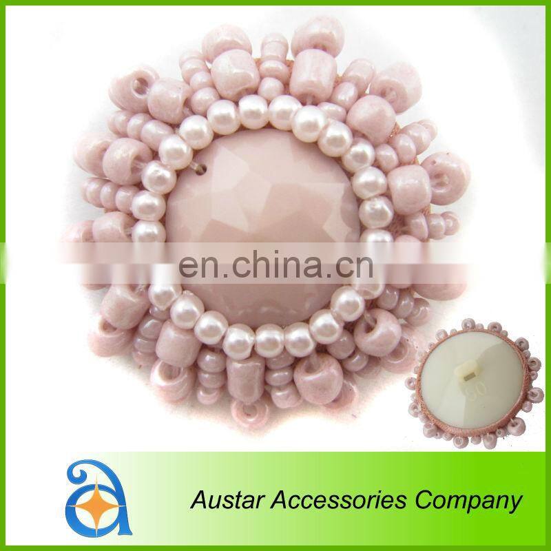 Wholesale Gold handmade beads button for lady shoes