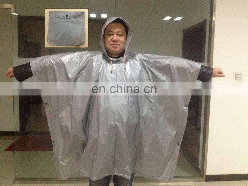 PROMOTIONAL RED PEVA HOODED RAINCOAT EVA RAINCOAT