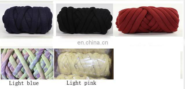Hot Sale Fast Shipping Colorful Super Chunky Giant Yarn For Hand Knitting/ Knot Pillow/DIY Chunky Tube Yarn