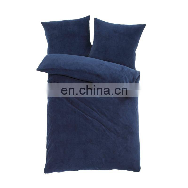 i@home 100%polyester soild color microfiber coral fleece bed duvet cover sheet set