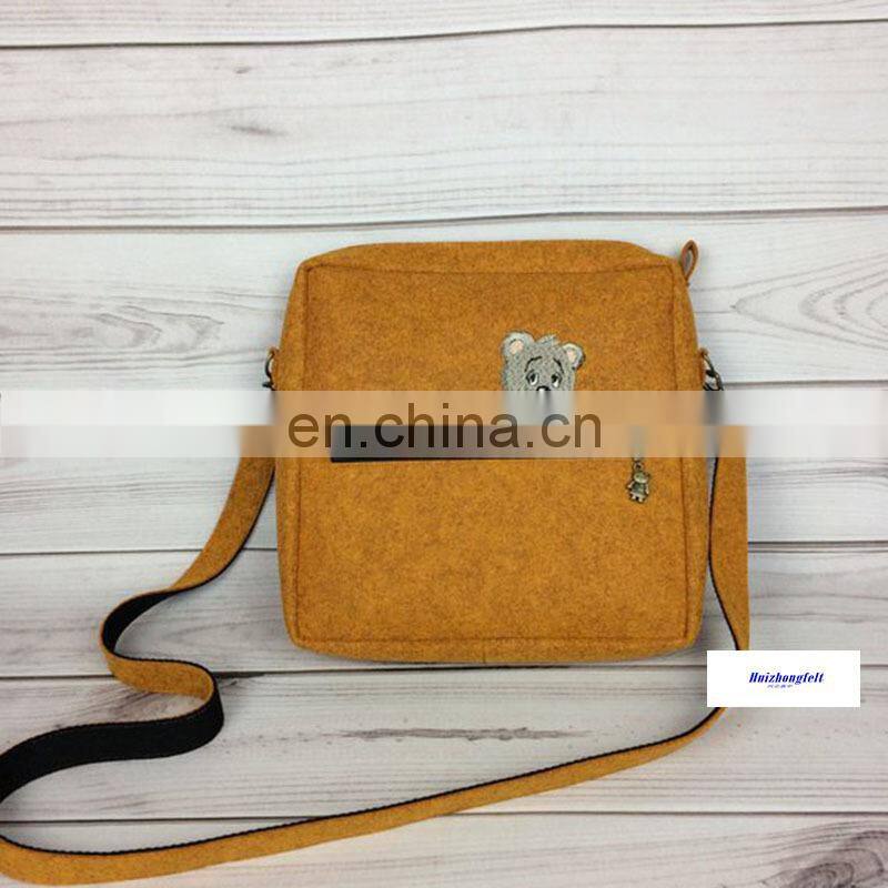 Custom eco-friendly hand made felt tote bag women handbag