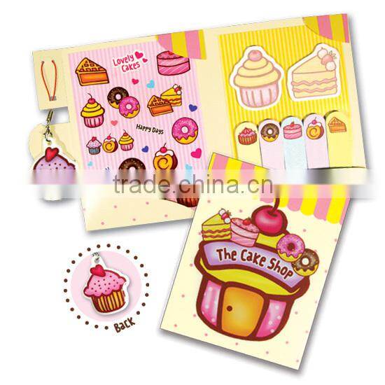 The Cocktail Lounge Mini memo Set 3D Puffy Mobile Phone Strap Die cut shape Sticky memo pad set