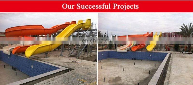 Water Swimming Pool Curved Slide Playground Slides For Recreation Center