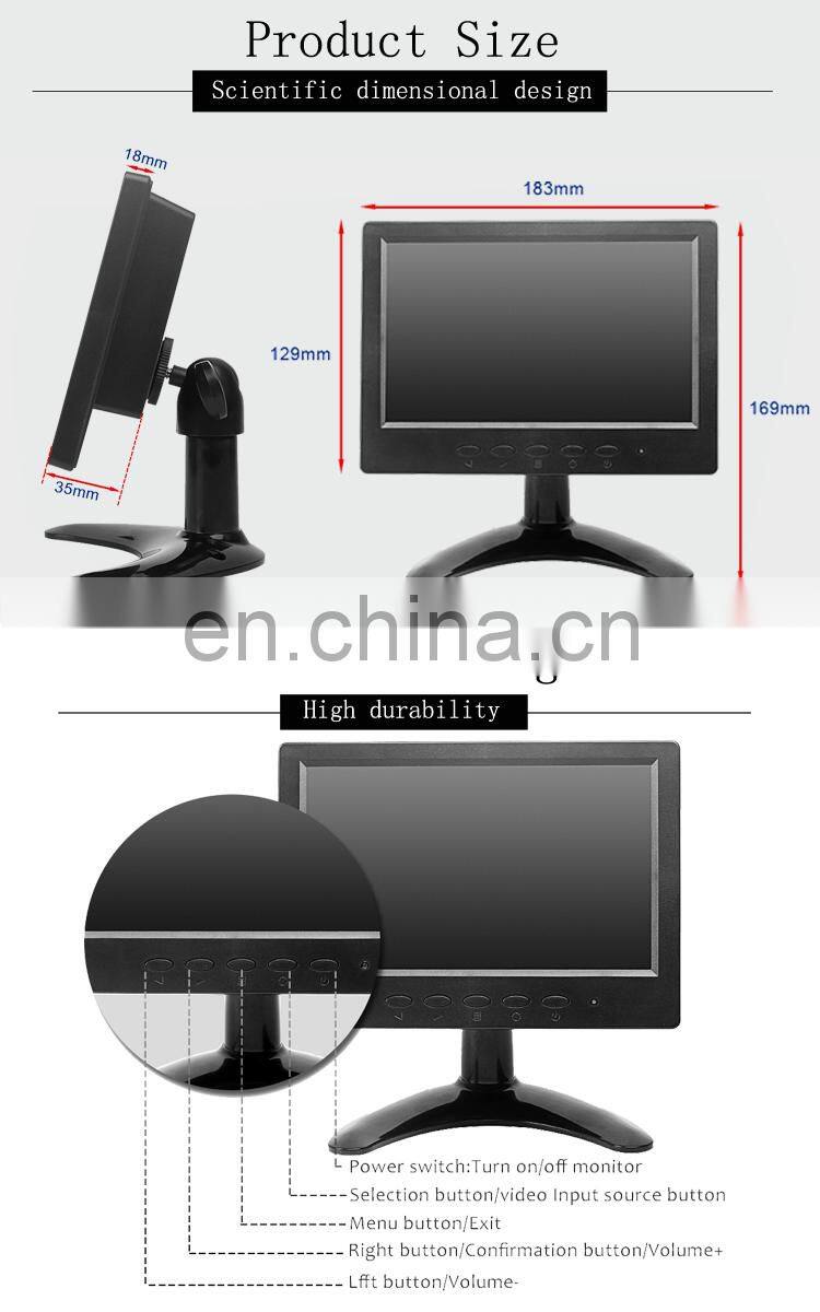 Retail Sales 7inch Touch Screen Desktop TFT LCD Panel for Car /cctv Monitor