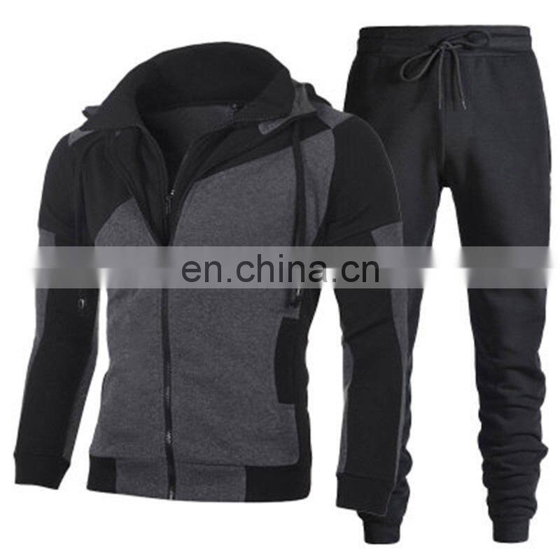 New year sale 2-pieces men's extra large size sports and leisure sports jogging suit custom men's hooded suit