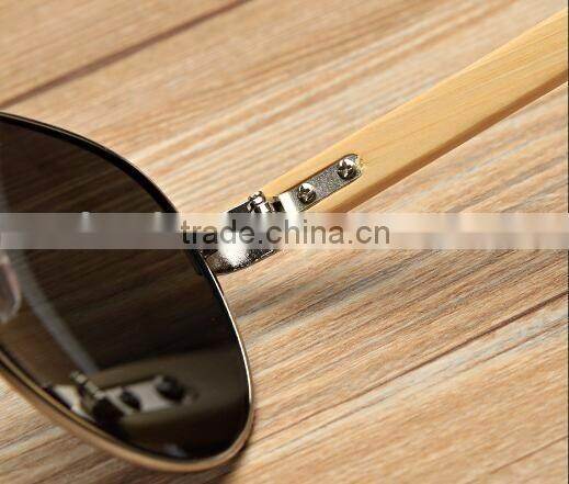hand made wood temple metal frame classic men driving fishing sunglasses