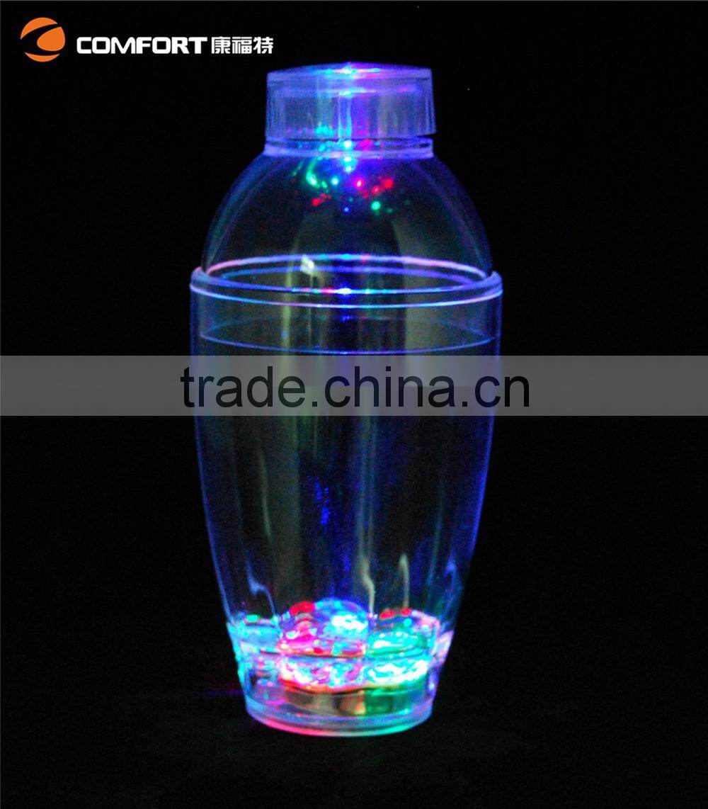 high clear mini led flashing glass bottles custom logo shaker bottle