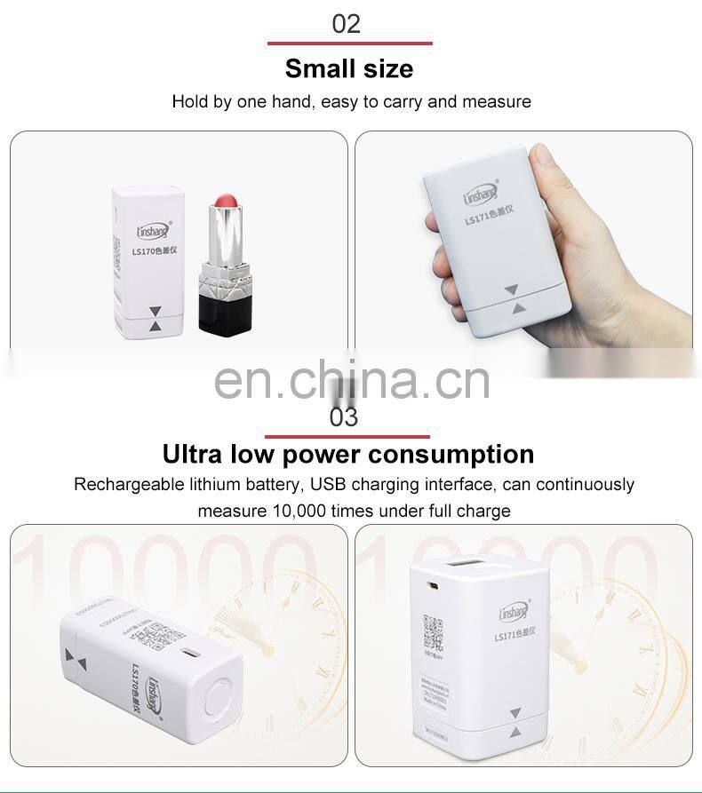 LS171 Portable Colorimeter with Cellphone APP For Printing Coating Ceramics Textiles Color Difference
