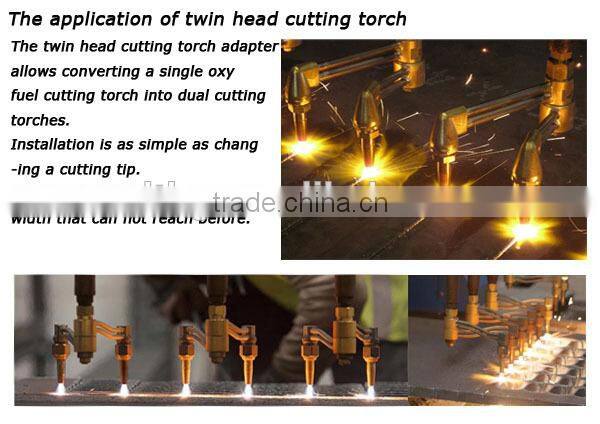 Flat Double Head Cutting Torch For CNC Flame Cutting Machine / Gantry CNC Cutting Machine
