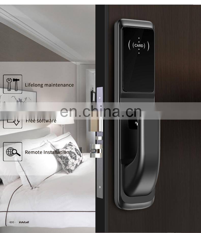 Popular Product Smart Push-Pull Digital rfid hotel card reader door lock support hotel version apartment version