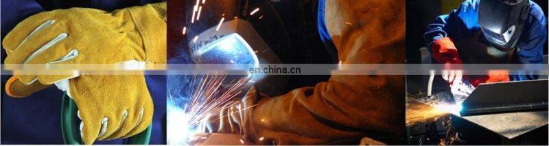 16 inch full Lined Long Dark Green cow split leather glove welding