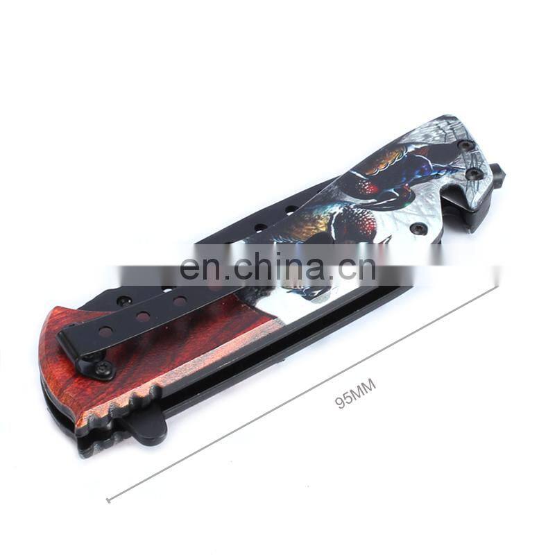 8.5 inch Plastic 3D printing handle stainless steel folding knife with black oxide