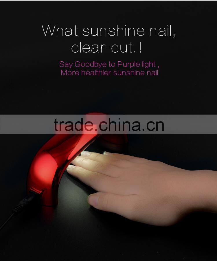 9W Sun Light rainbow shape uv nail lamp with 4 bottles nail polish kit
