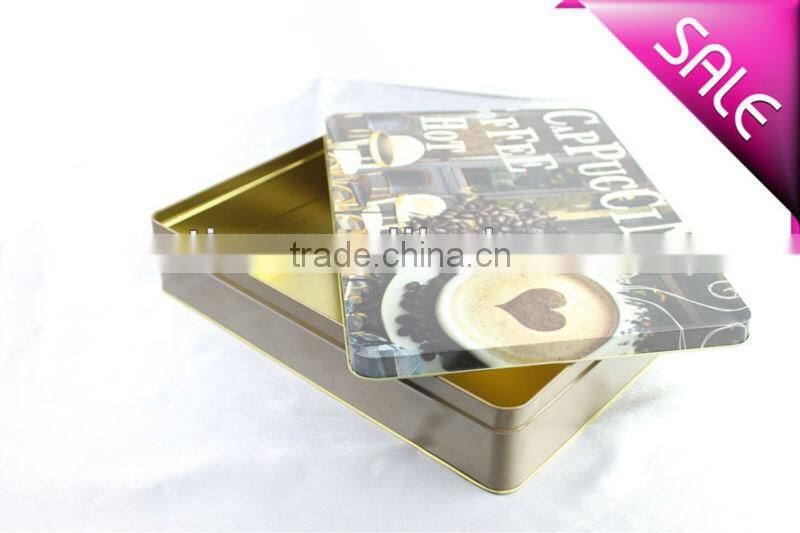 Coffee tin box Square tin box