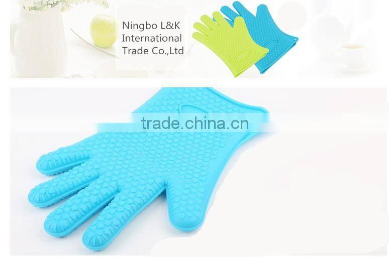 Waterproof bbq grill silicone oven mitt/ heat-resistant baking silicone glove/oven mitt
