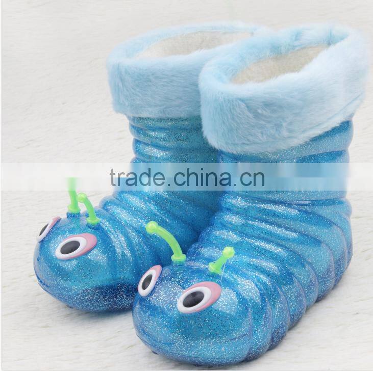 Children with Miantao in barreled boots Child boots children cartoon transparent PVC waterproof rain boot