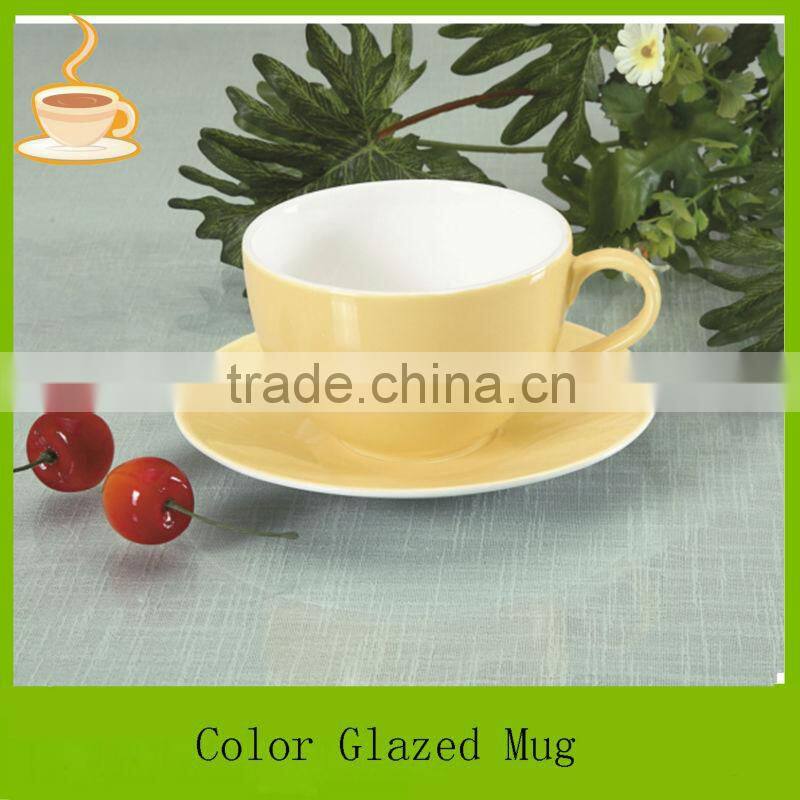 ceramic cookie holder mug with saucer , T/T