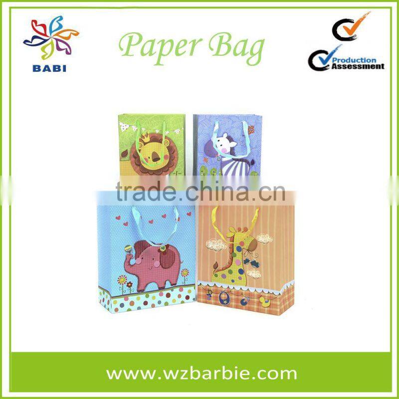 Lovely Animal Recycable Paper Shopping Bag With Handle