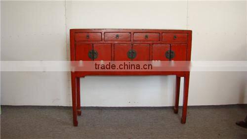 chinese style antique furniture wood red wall console table