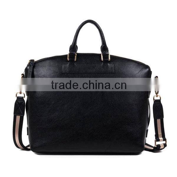Office stylish brended name leather messenger bag for men
